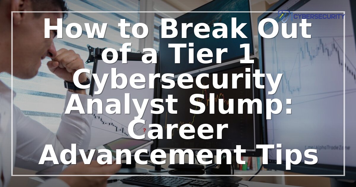 How to Break Out of a Tier 1 Cybersecurity Analyst Slump: Career Tips