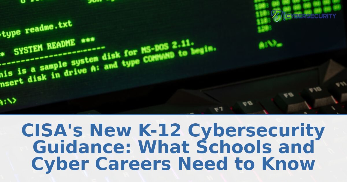 CISA’s K-12 Cybersecurity Guidance 2026: Career Impact