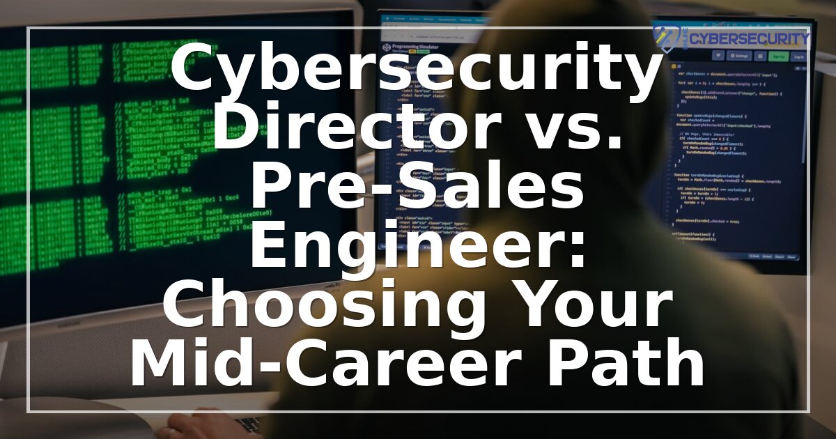 Cybersecurity Director vs. Pre-Sales Engineer: Career Paths